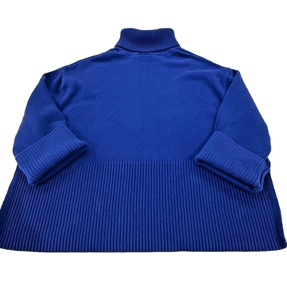 GAP Benton Turtleneck Sweater Boxy Split Hem; Blue; Women's Size Medium - Picture 2 of 6